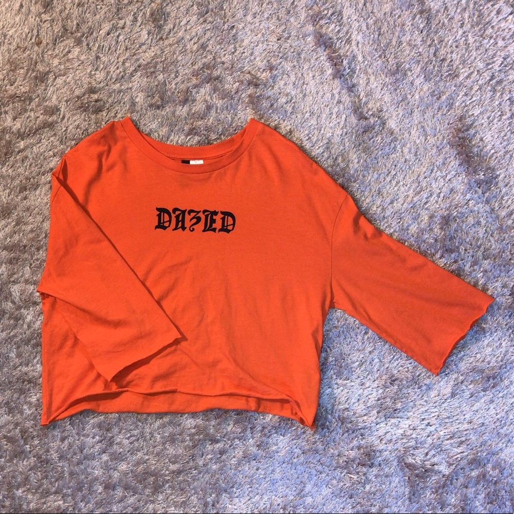 H&M orange graphic crop top